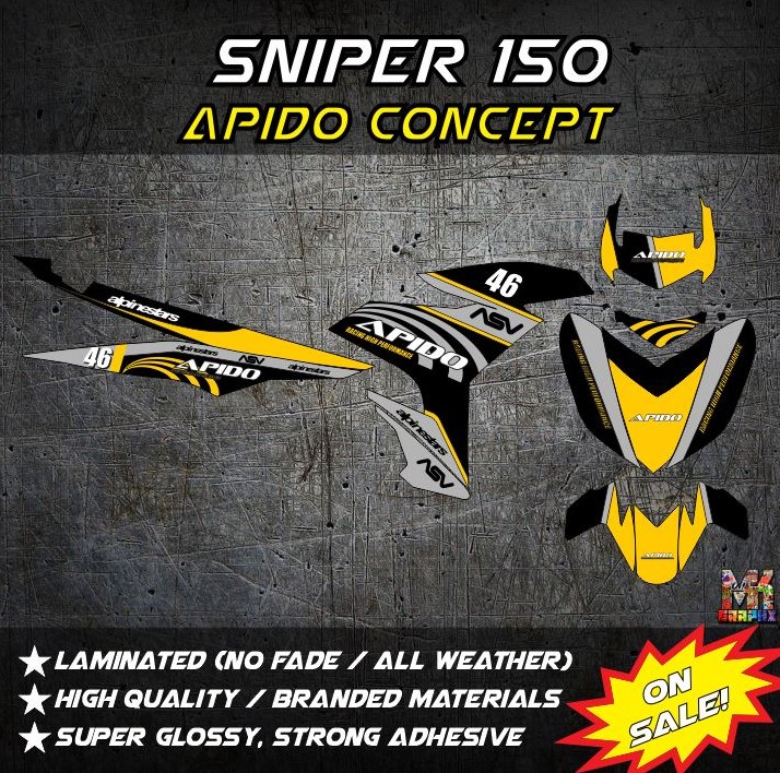 Sticker Sniper 150 Yellow Decals