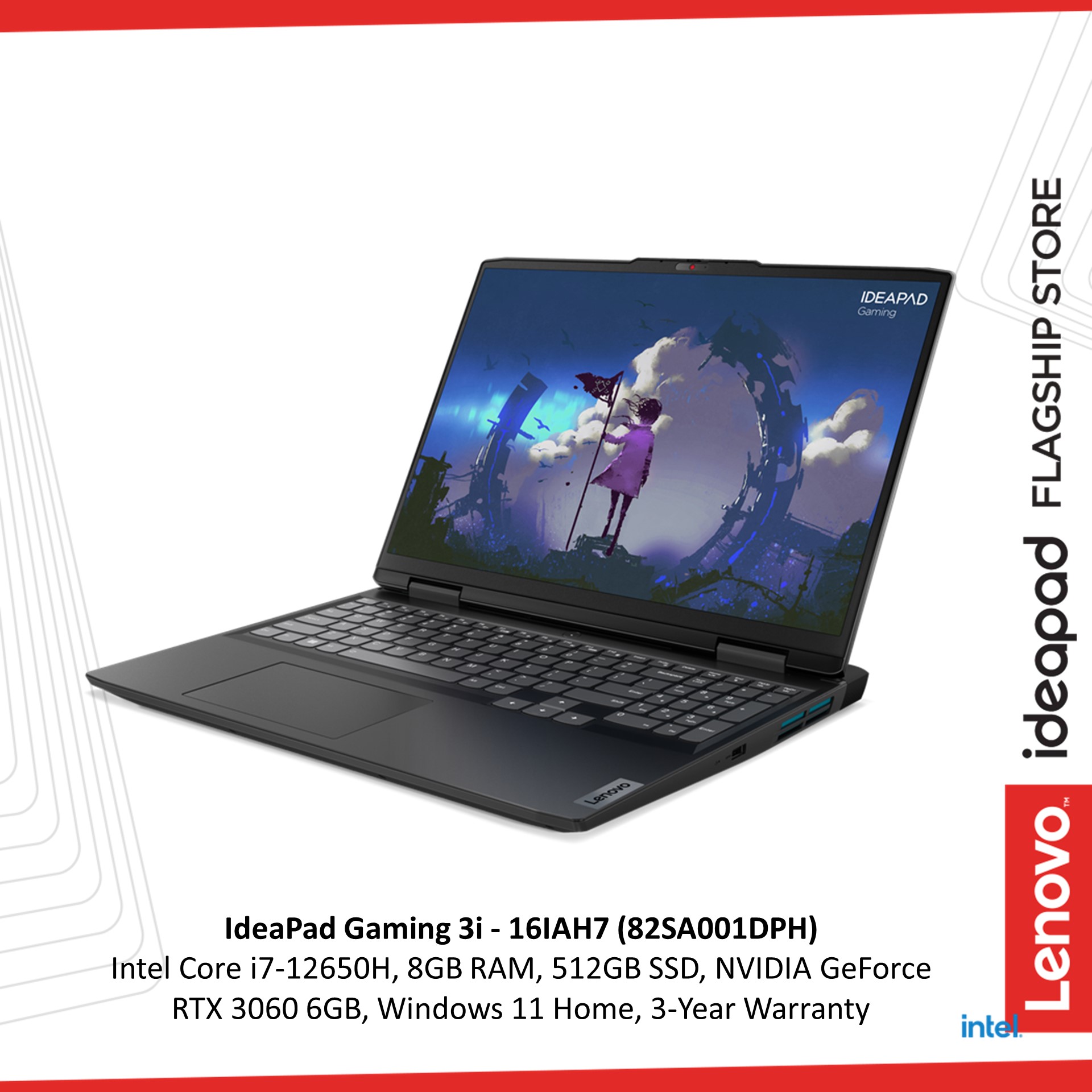 Lenovo IdeaPad Gaming 3i 16IAH7 Laptop (16" WUXGA, Intel Core i7-12650H ...