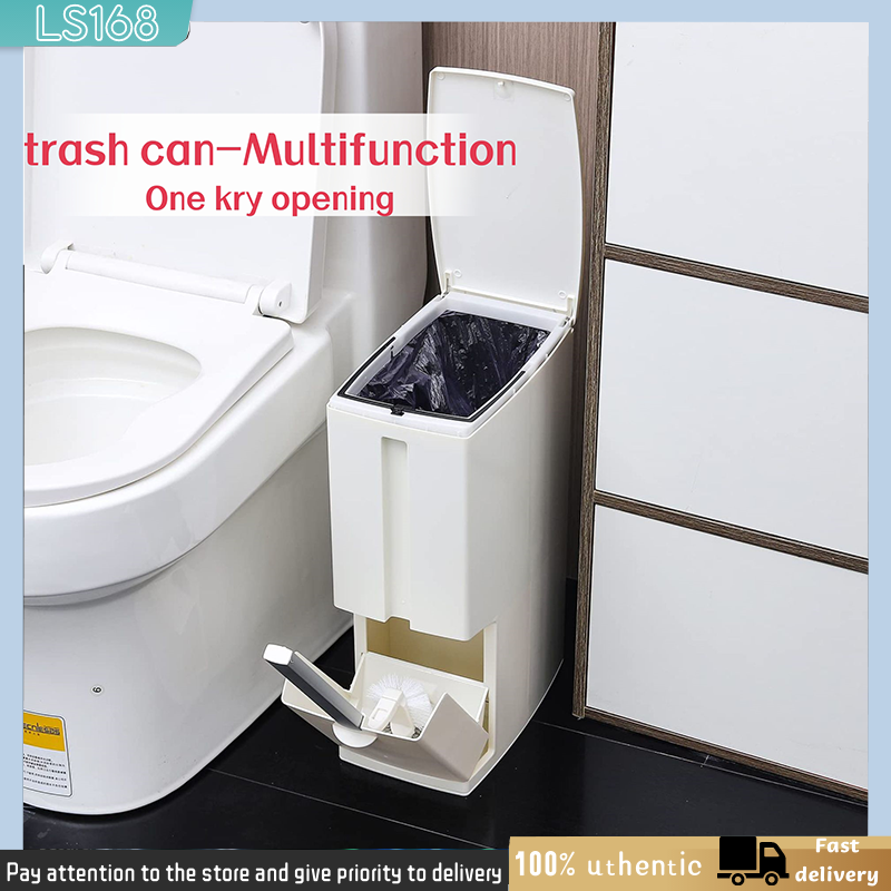 Stylish Narrow Slim Toilet Dustbin Trashbin /Rubbish Bin/Multifunctional  trash can Large-capacity one-click open