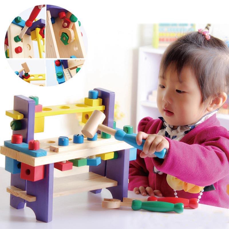 Multifunction toolbox baby repair box wooden combination toy Lazada PH