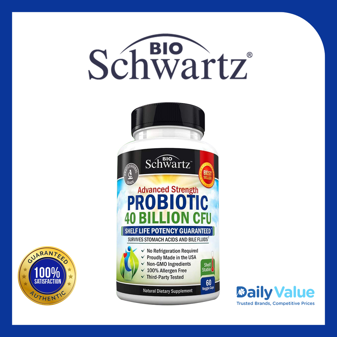 Bioschwartz Probiotic 40 Billion CFU - Dr. Approved Probiotics For Men ...