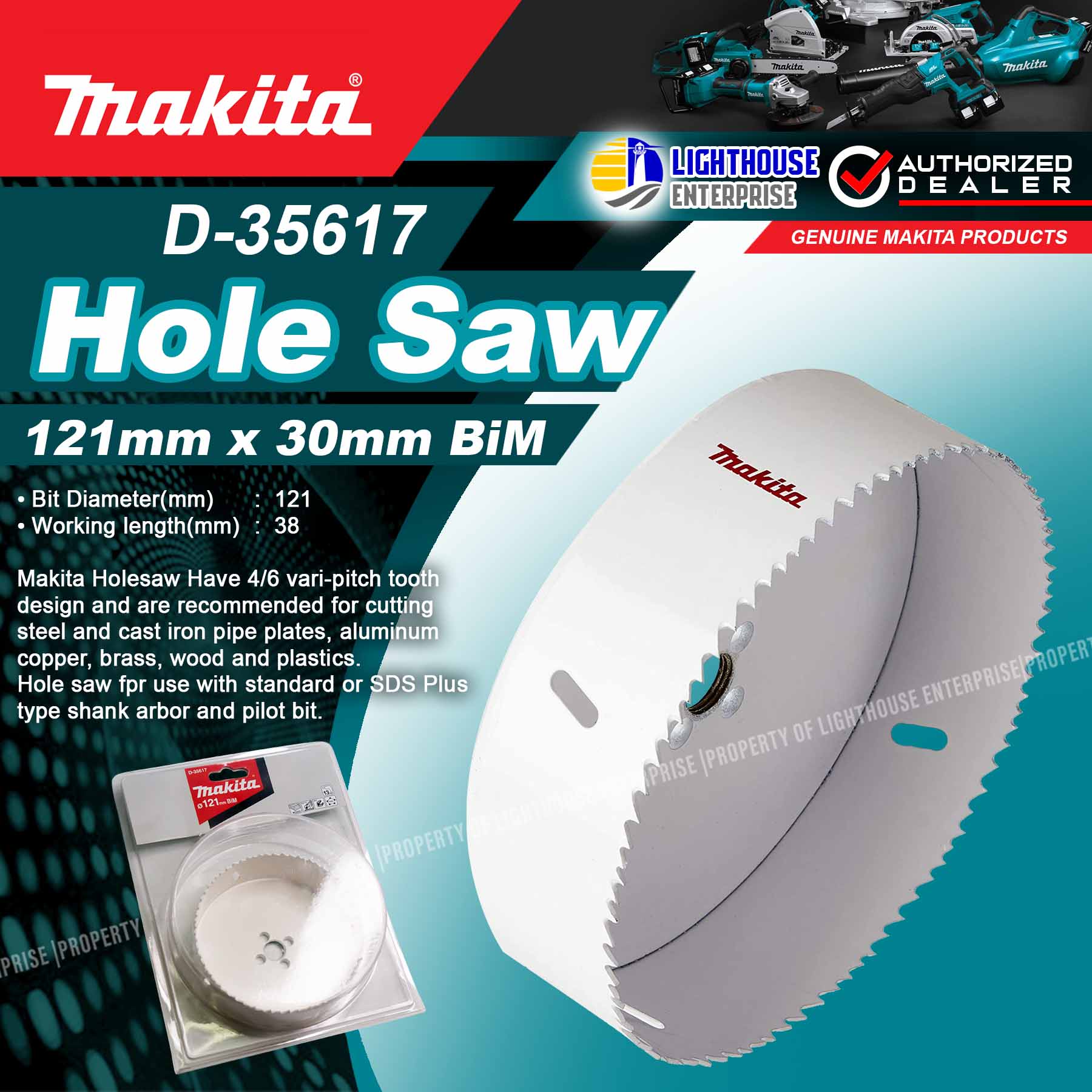 MAKITA 121mm BiM (BiMetal) Hole Saw (D35617) LIGHTHOUSE ENTERPRISE