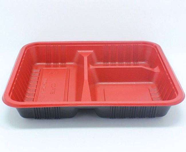 【Ready Stock】100pcs Disposable Bento Box 3 division/grid with lids