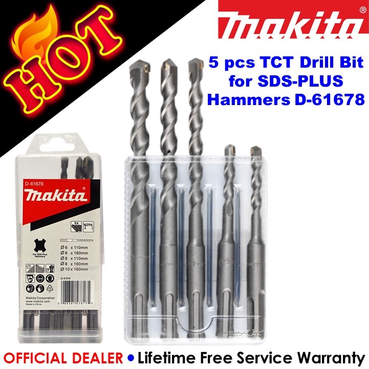 5 pcs Makita TCT Drill Bit for SDS-PLUS 