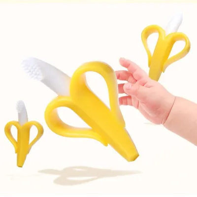 Boutique hot sale ZW PH Teether Banana Teethers Toothbrush Silicone Food Grade BPA Free Baby Bite toy