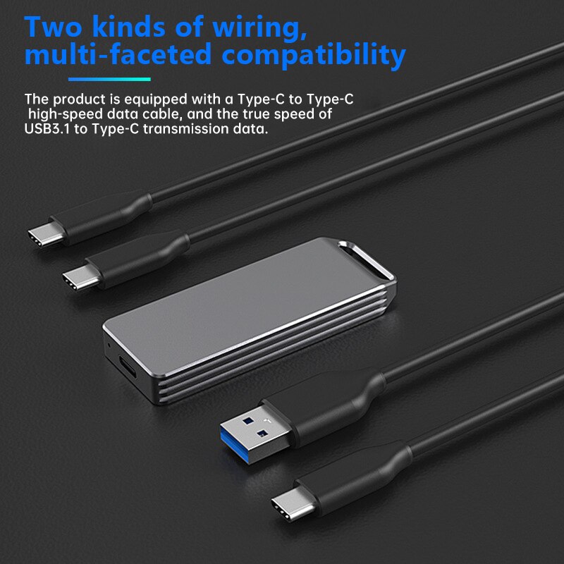 UTHAI New M.2 Mobile HDD Enclosure Nvme/SATA To USB 3.1 Mini Solid State Hard Disk Box External 2242 Transmission Speed 10Gbps