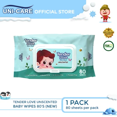 Tender Love New Unscented Baby Wipes (Magnifier) 80's Pack of 1