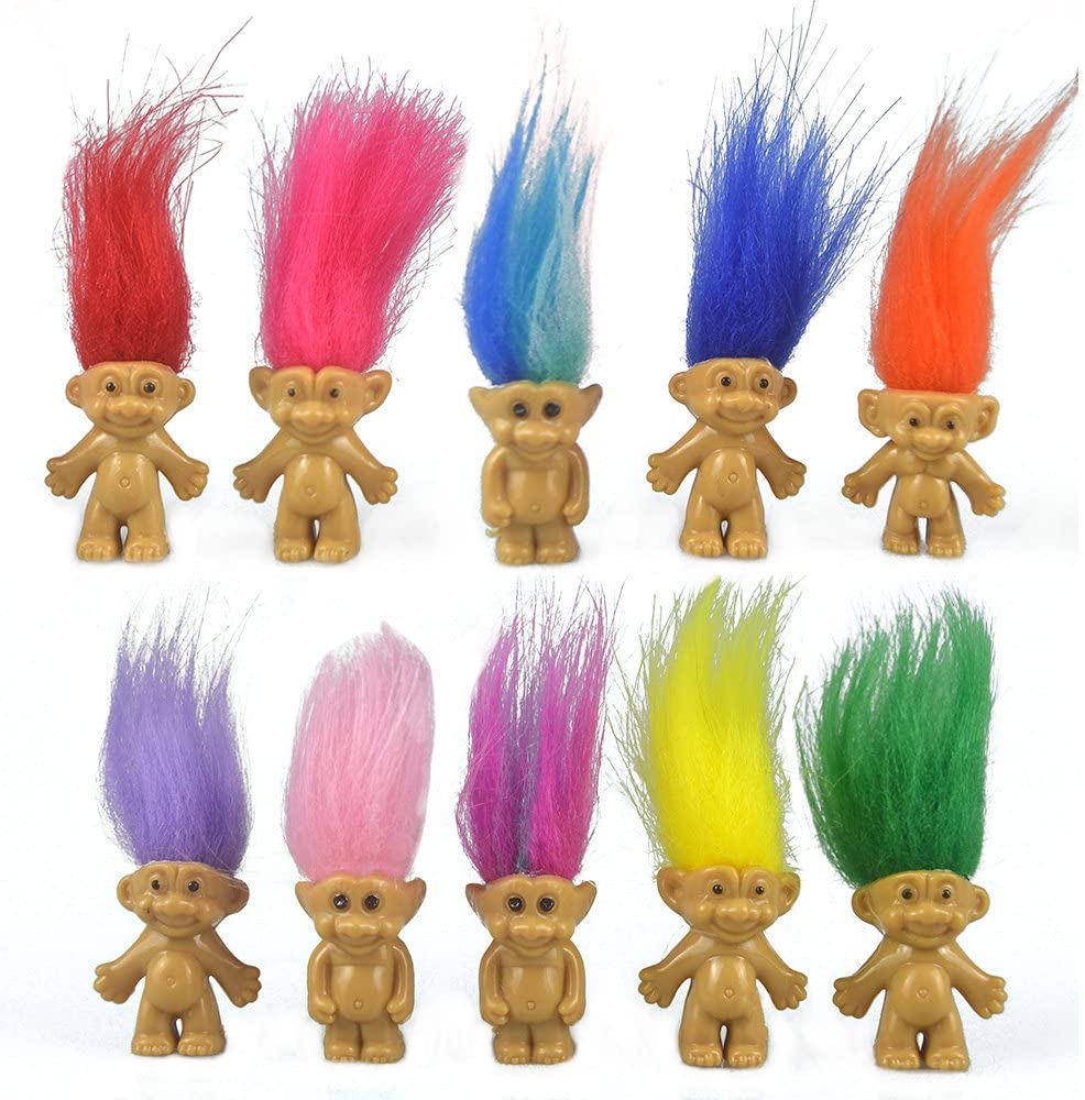 10PCS Mini Troll Dolls, PVC Vintage Trolls Lucky Doll Mini Action ...