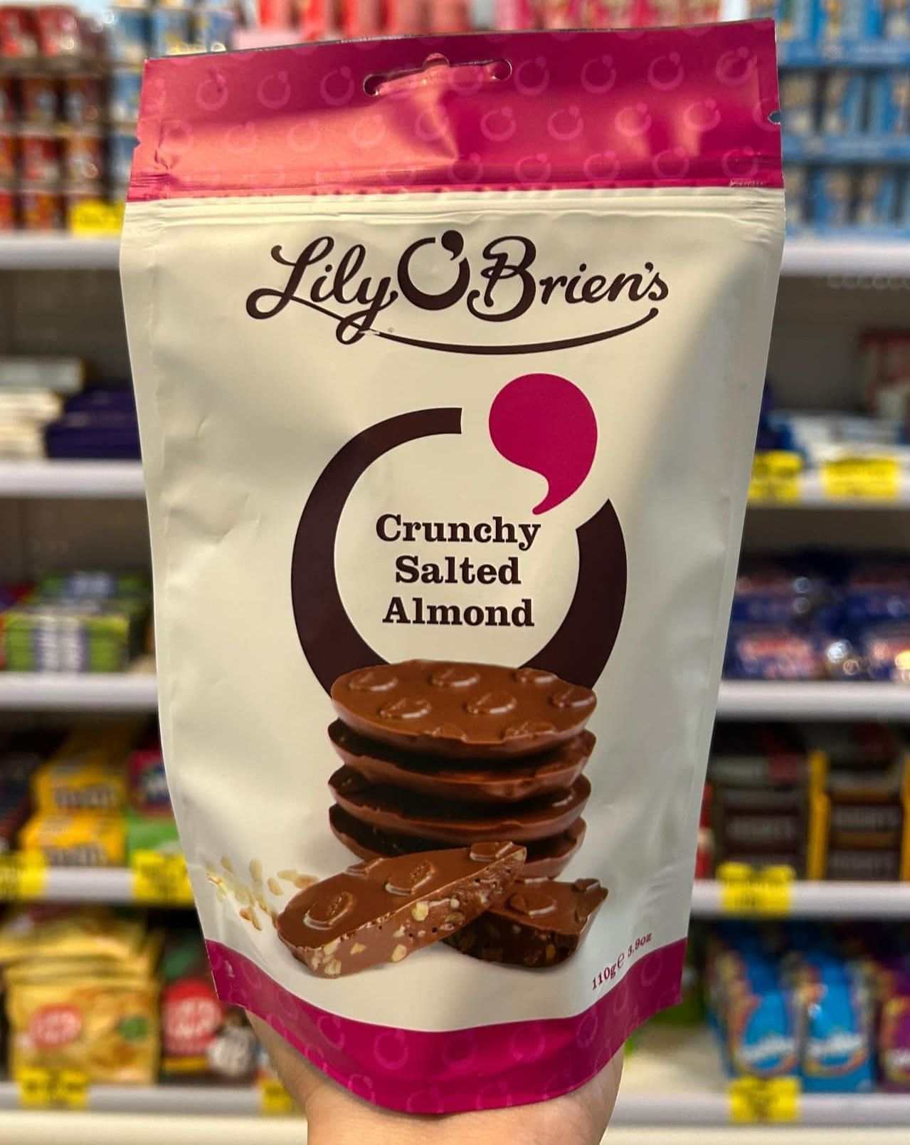 Lily O'Brien's Crunchy Salted Almond Milk Chocolate 40 Cocoa 110g