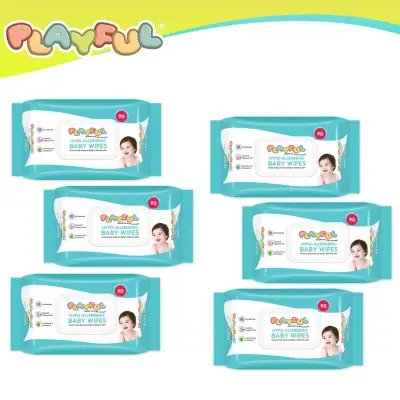 PLAYFUL Hypo-Allergenic Baby Wipes 90's x 6 packs
