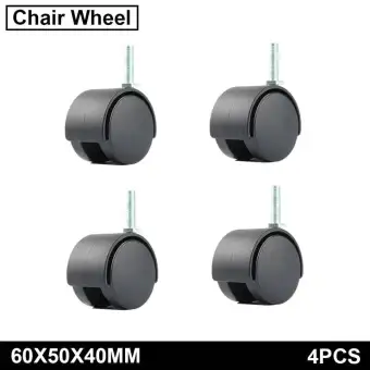 Office Chair Replacement Parts Screw Type Black Swivel Twin Wheel