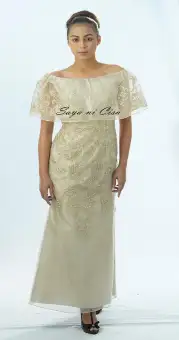off shoulder filipiniana dress
