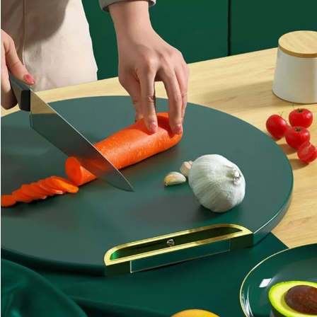 Rush Professional Plastic Cutting Board, Non-Slip Round HDPE Chopping Board  for Meat, Vegetable (Dark Green) S820 