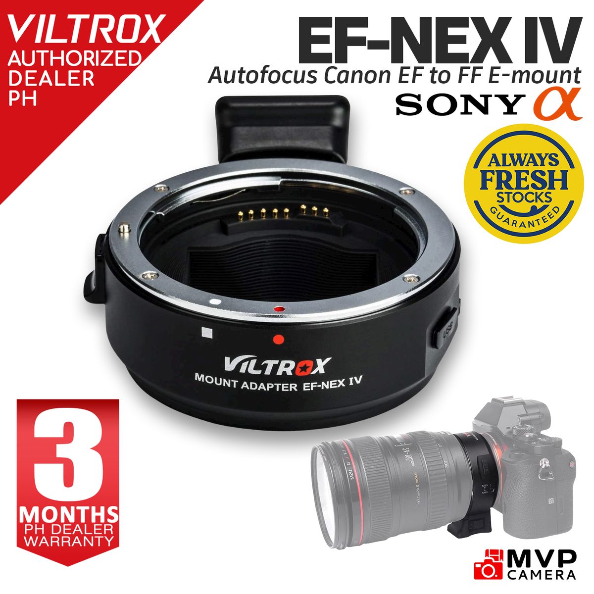 [AUTHORIZED PH] VILTROX EF-NEX IV Autofocus AF Adapter EF EFS to Sony ...