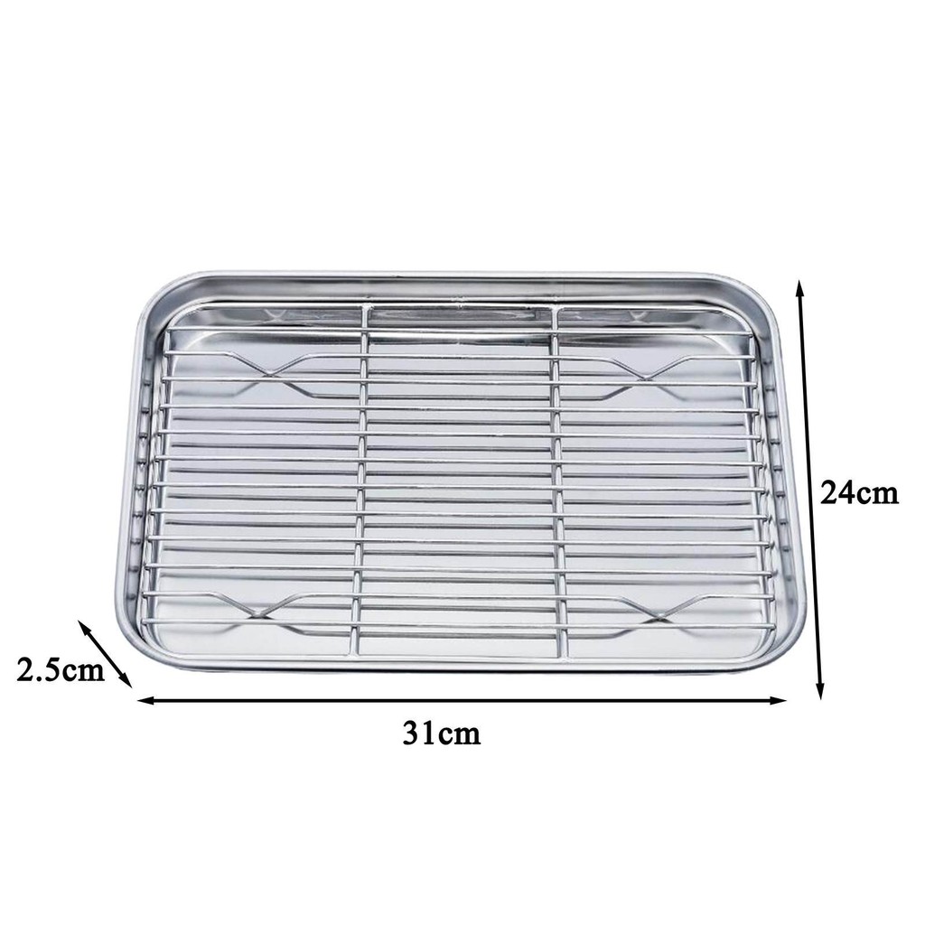 Stainless Steel Baking Tray with Removable Cooling Rack Set Nonstick