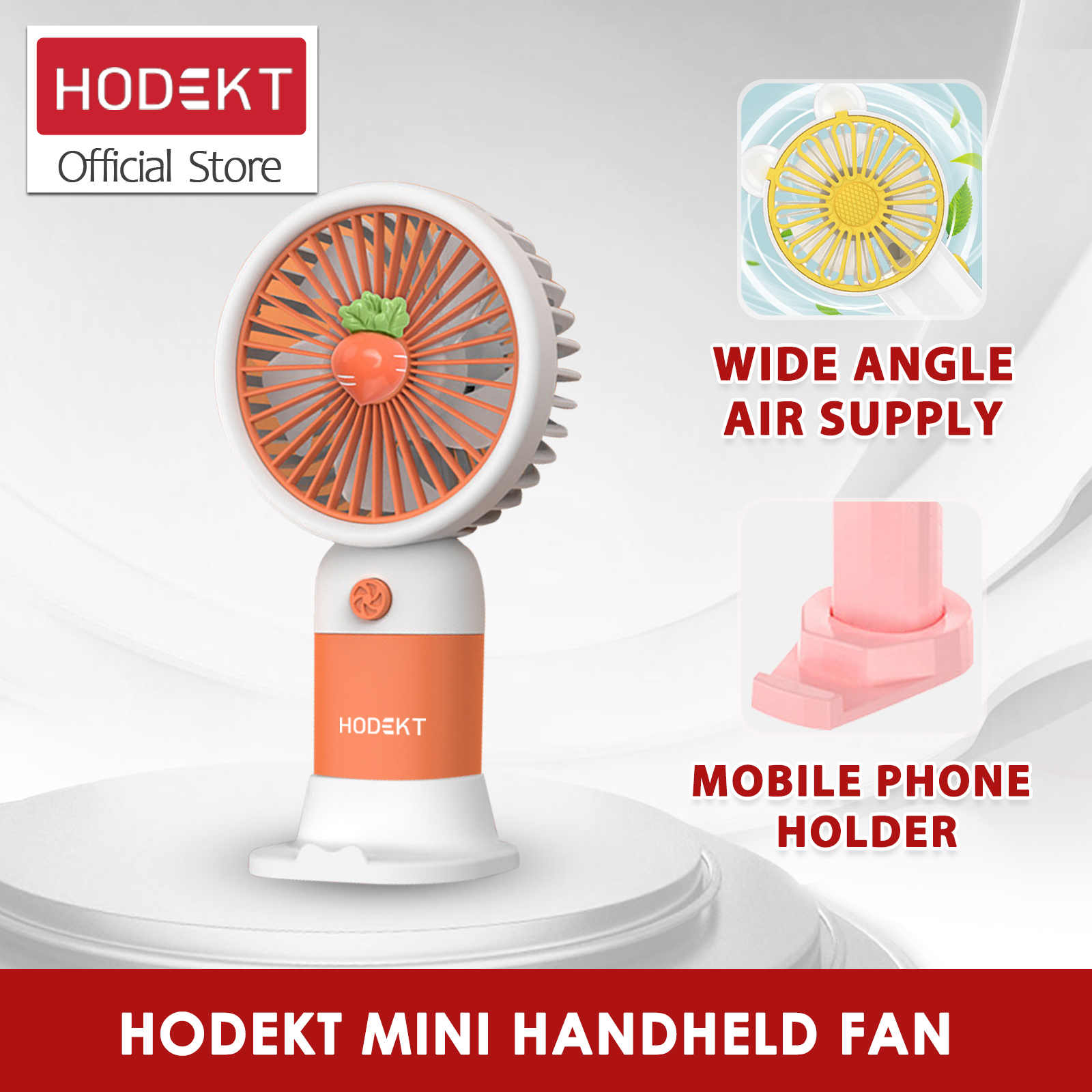 HODEKT Mini Fan Rechargeable USB Handheld Portable Electric Fan ...