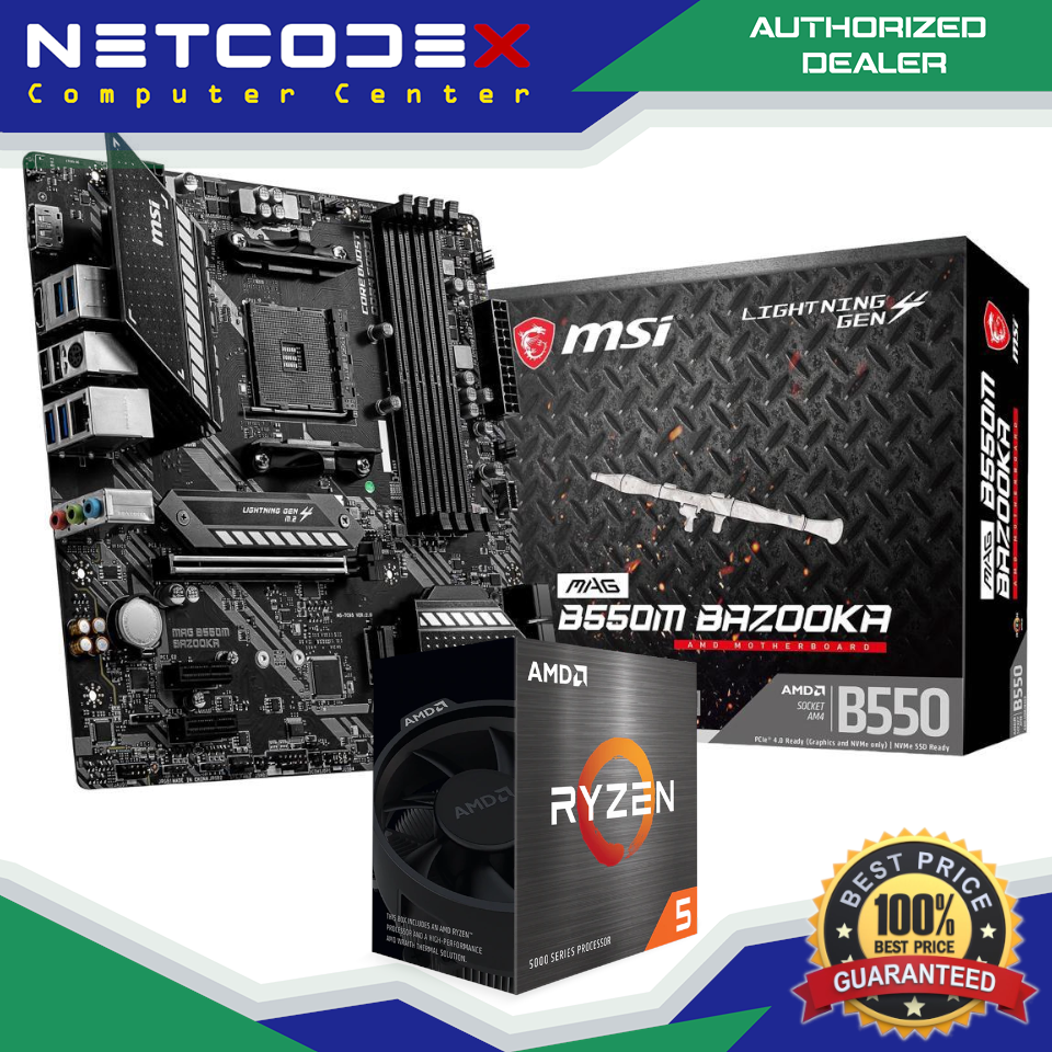 Micro Center AMD Ryzen 5 5600X Desktop Processor 6-core 12-Thread Up to  4.6GHz Unlocked with Wraith Stealth Cooler Bundle MSI B550-A PRO AM4 DDR4  ATX