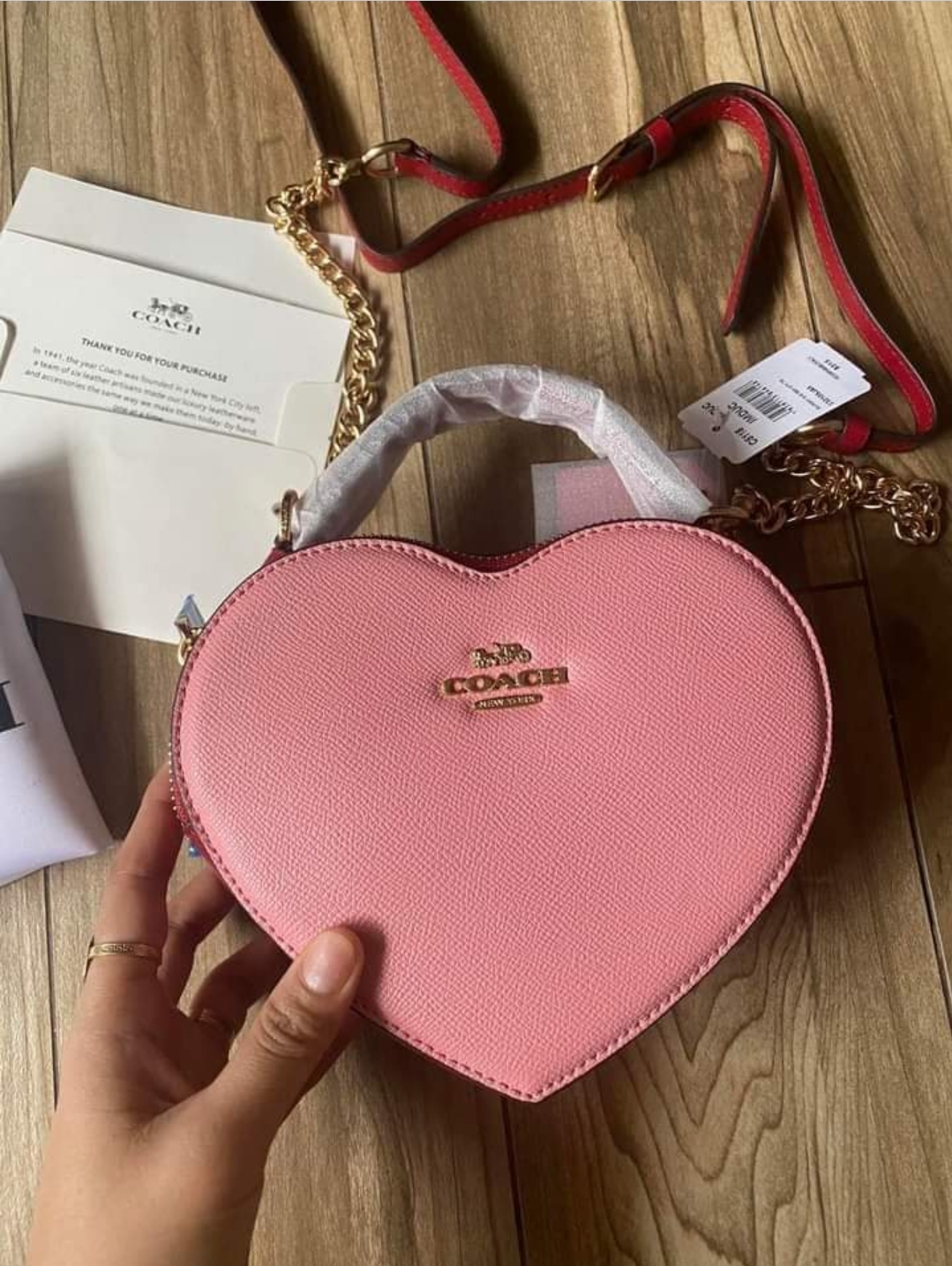 Coach Outlet Coach Heart Crossbody In Colorblock in Pink