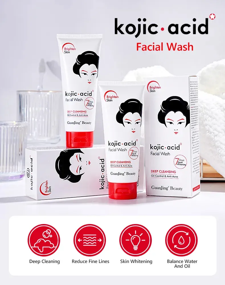 ORIGINAL GUANJING BEAUTY Kojic Acid Facial Wash Face Cleanser & Kojic ...