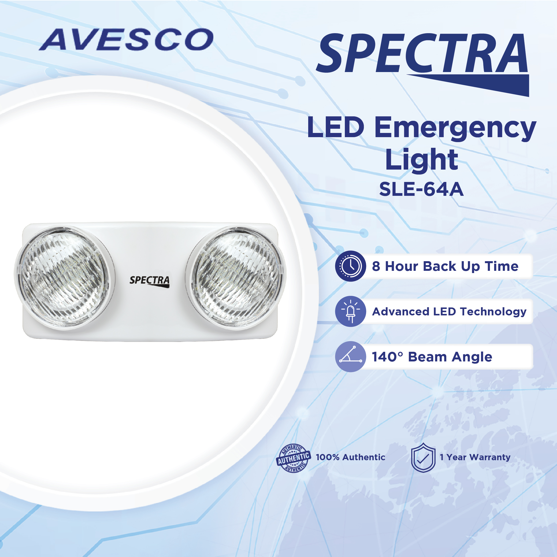 SPECTRA LED Emergency Light 3/6.4Watts SLE Series SLE30A SLE64A