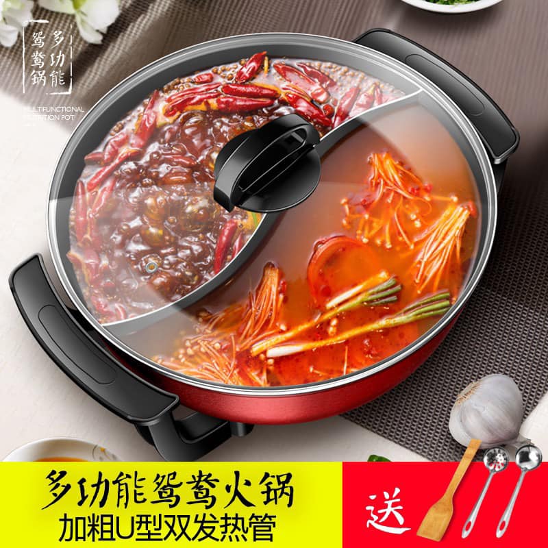 Mandarin Duck Pot, Double Hot Pot, Chinese Fondue, 6l Large Capacity  Household Non-stick Multifunctional Electric Hot Pot, Red.need To Match The  Adapt