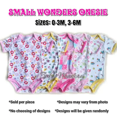 Small Wonders Cute Onesie Bodysuit Newborn Infant Clothes - FOR GIRLS (0-3 months) and (3-6 months)