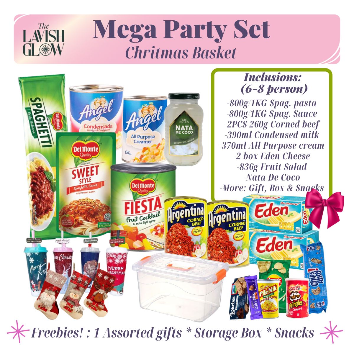 BEST SELLING CHRISTMAS BASKET- Mega Party Set Christmas Gift/ Christmas  Basket | Best Holidays Gift Set Giveaways| Perfect for Family Celebration | Noche  Buena Food Grocery Package Bundle Deal | Food Ideas |