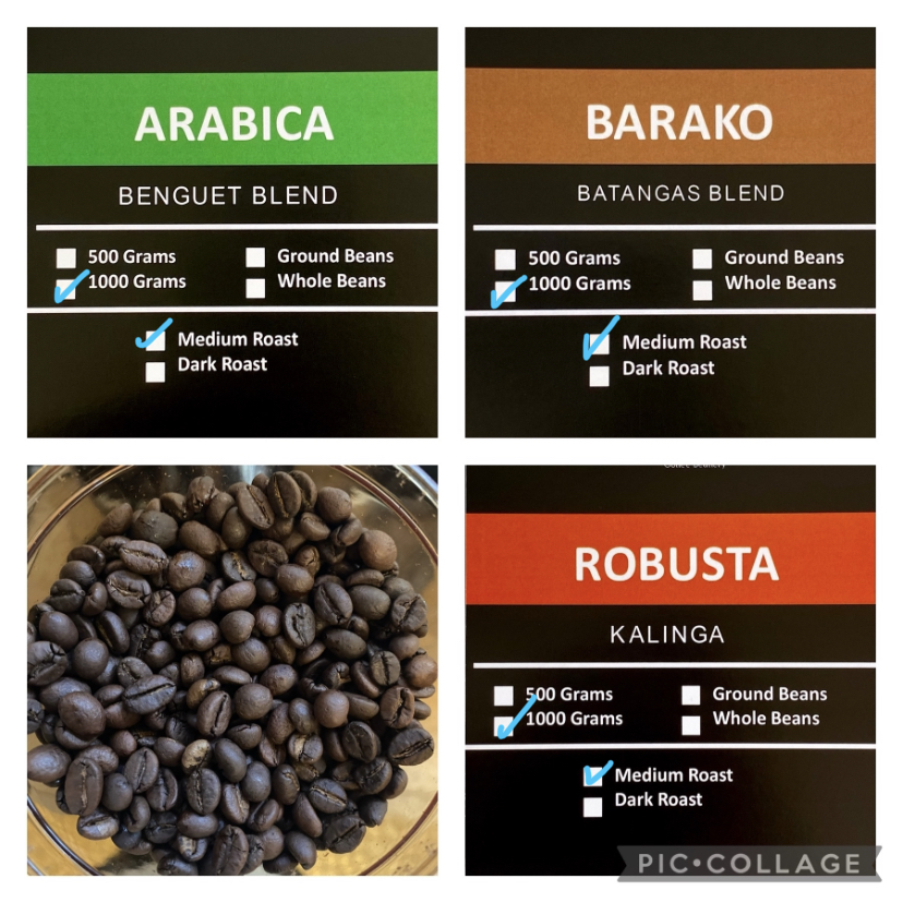 ARABICA BLEND ROBUSTA KALINGA BARAKO BLEND 1 KILO PACKS MED ROAST