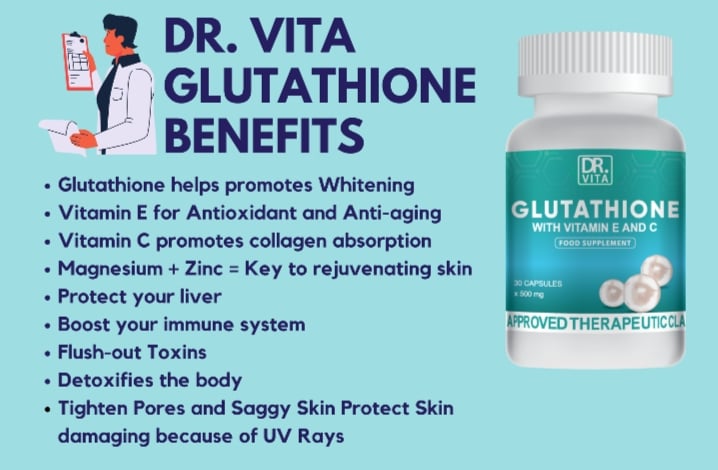 100% Authentic Dr. Vita Glutathione with Vitamin E and C (Twin Pack)
