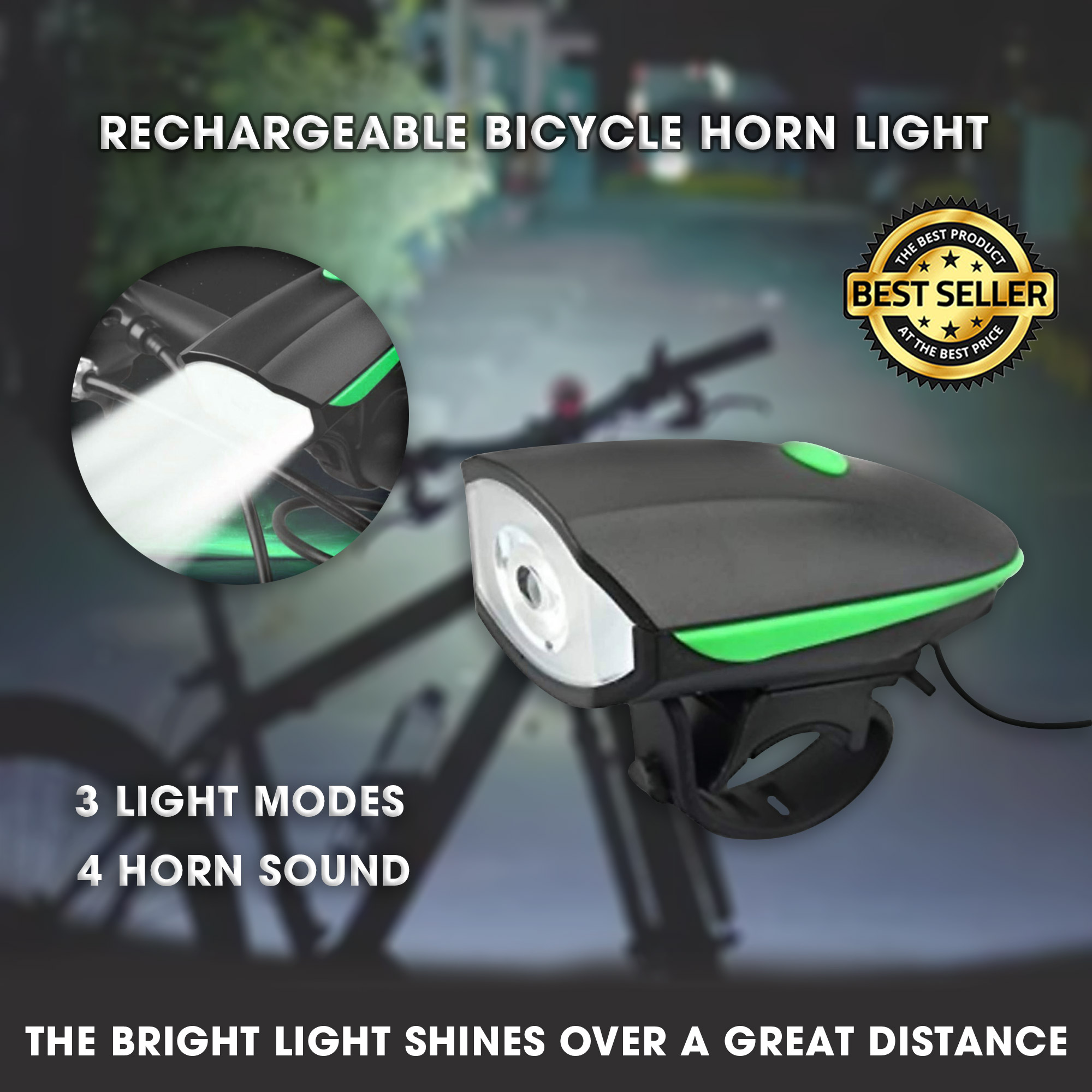 bicycle headlight with horn