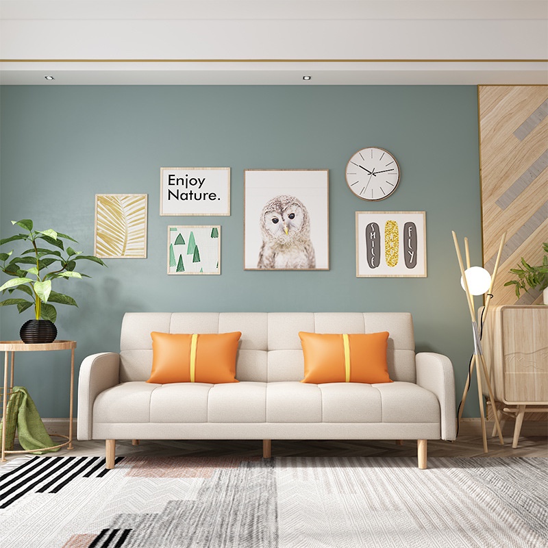 Finelife Nordic fabric three person sofa Simple living room sofa