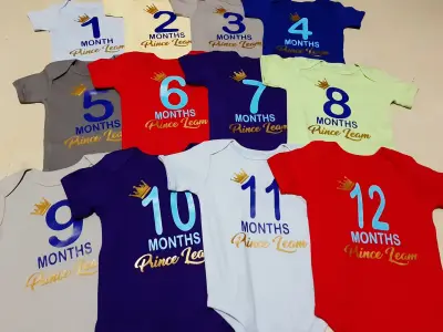Monthly Milestone Customized Onesies Prince Design Onesies for baby boy