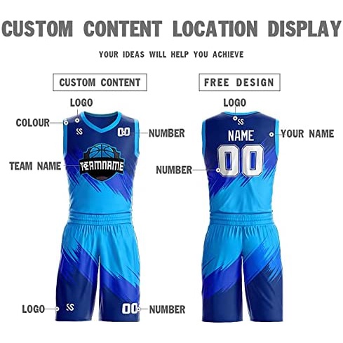 Custom Gradient Basketball Jersey Kit Printed Team Name & Number  Personalized Sports Uniform for Men/Youth 