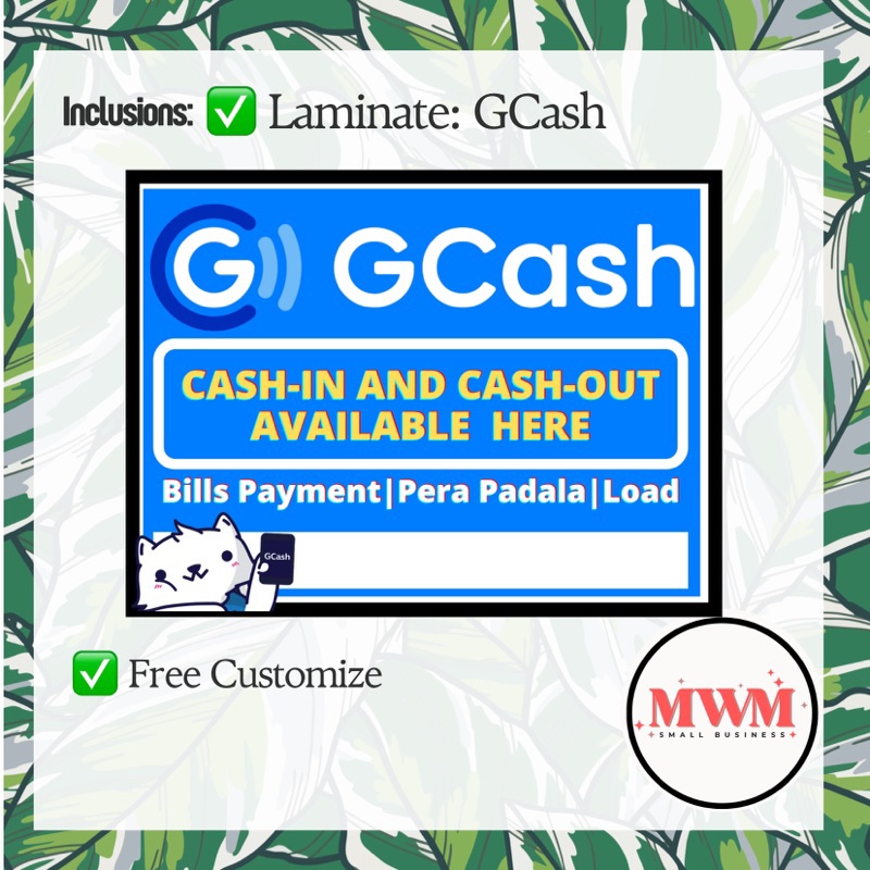 Gcash Rate Laminated Signagesa4 Size Photopaper Lazada Ph