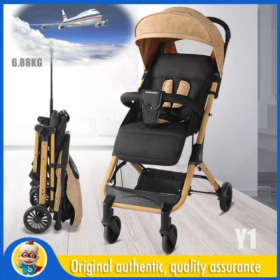 KIDONE lightweight folding stroller Y1, trolley-type stroller, can lie down, sit, and board an airplane.