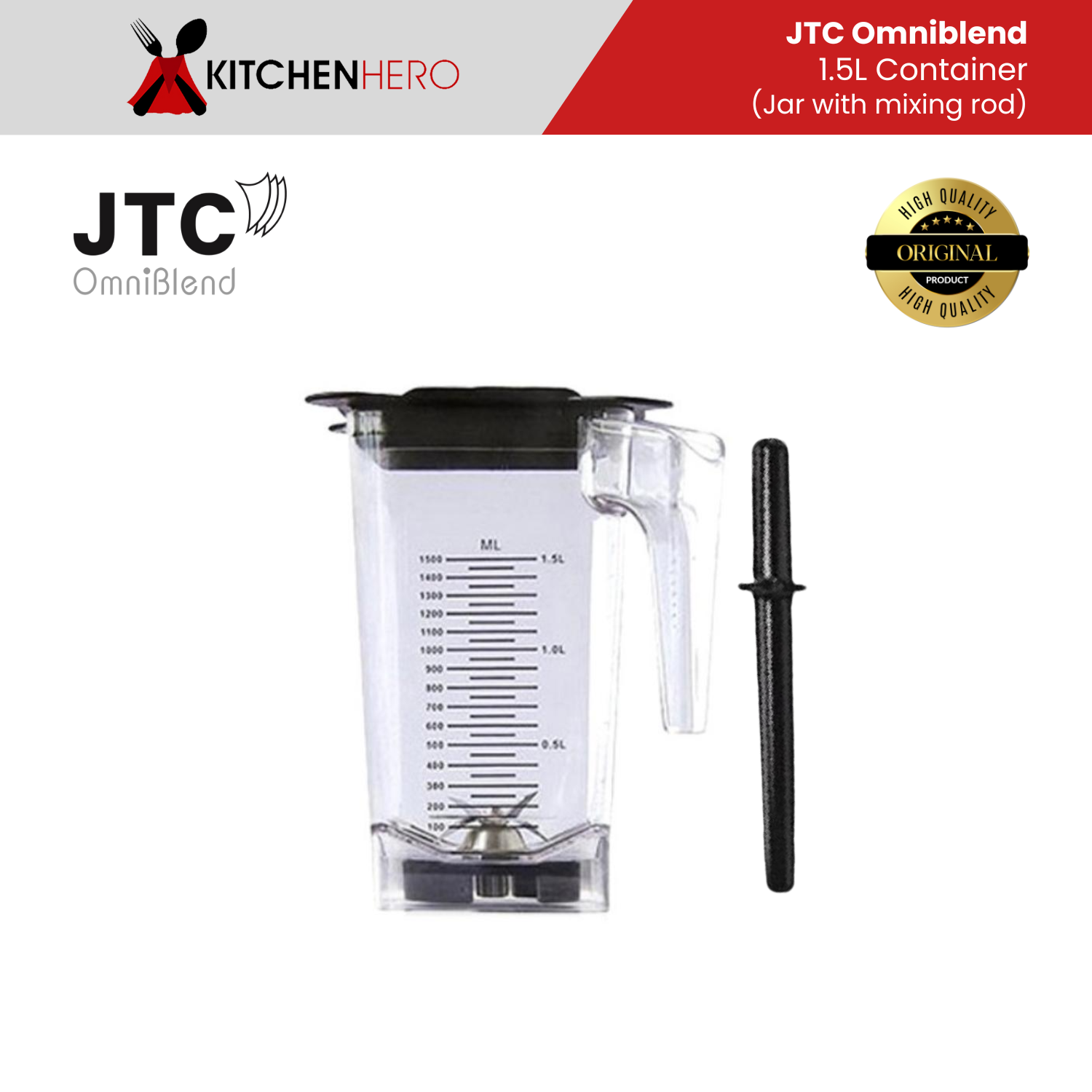 JTC Omniblend container (jar, jug, pitcher) with mixing rod