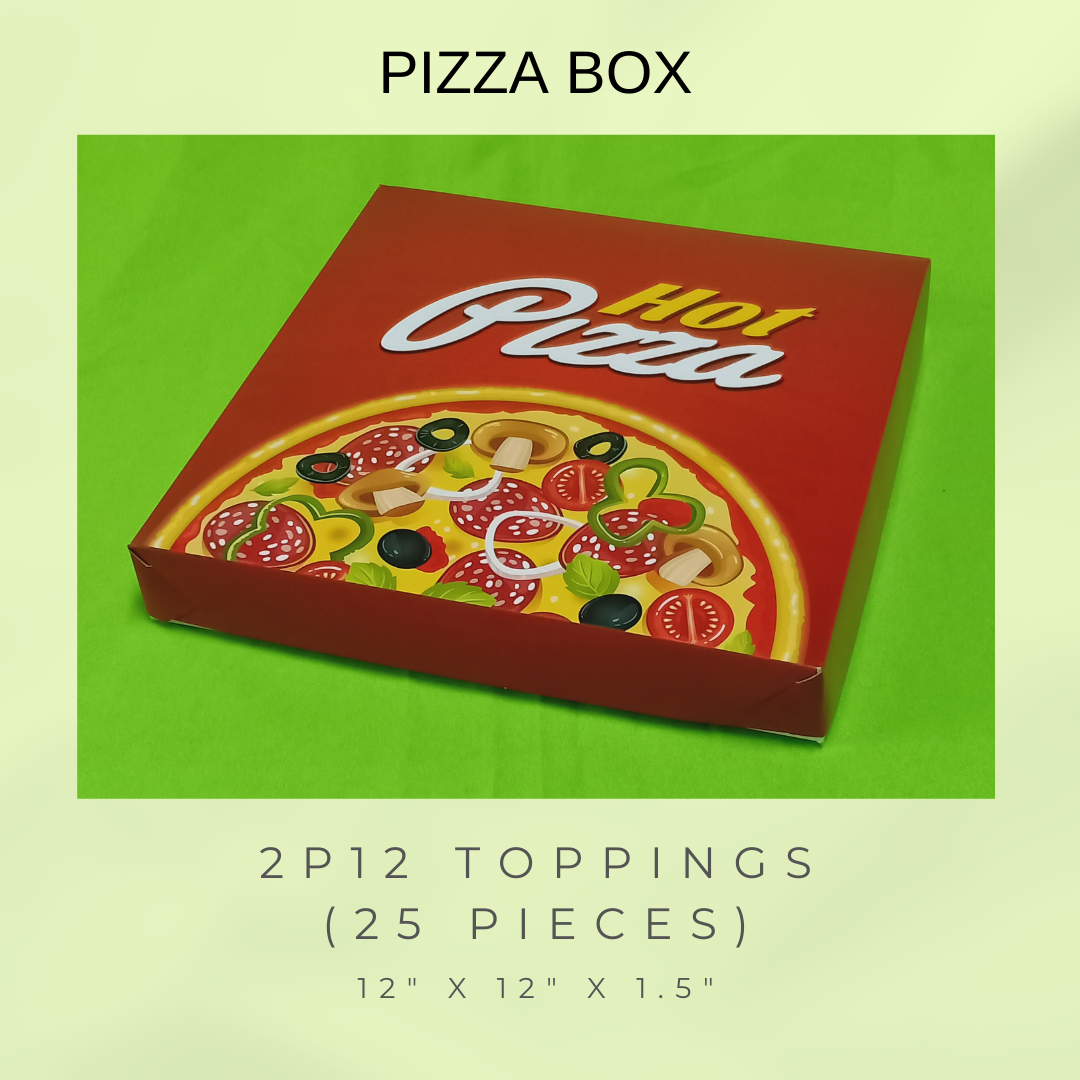 Pizza Box 12 x 12 x 1.5 inches by BADONG & BERTA (25 pieces) PB009
