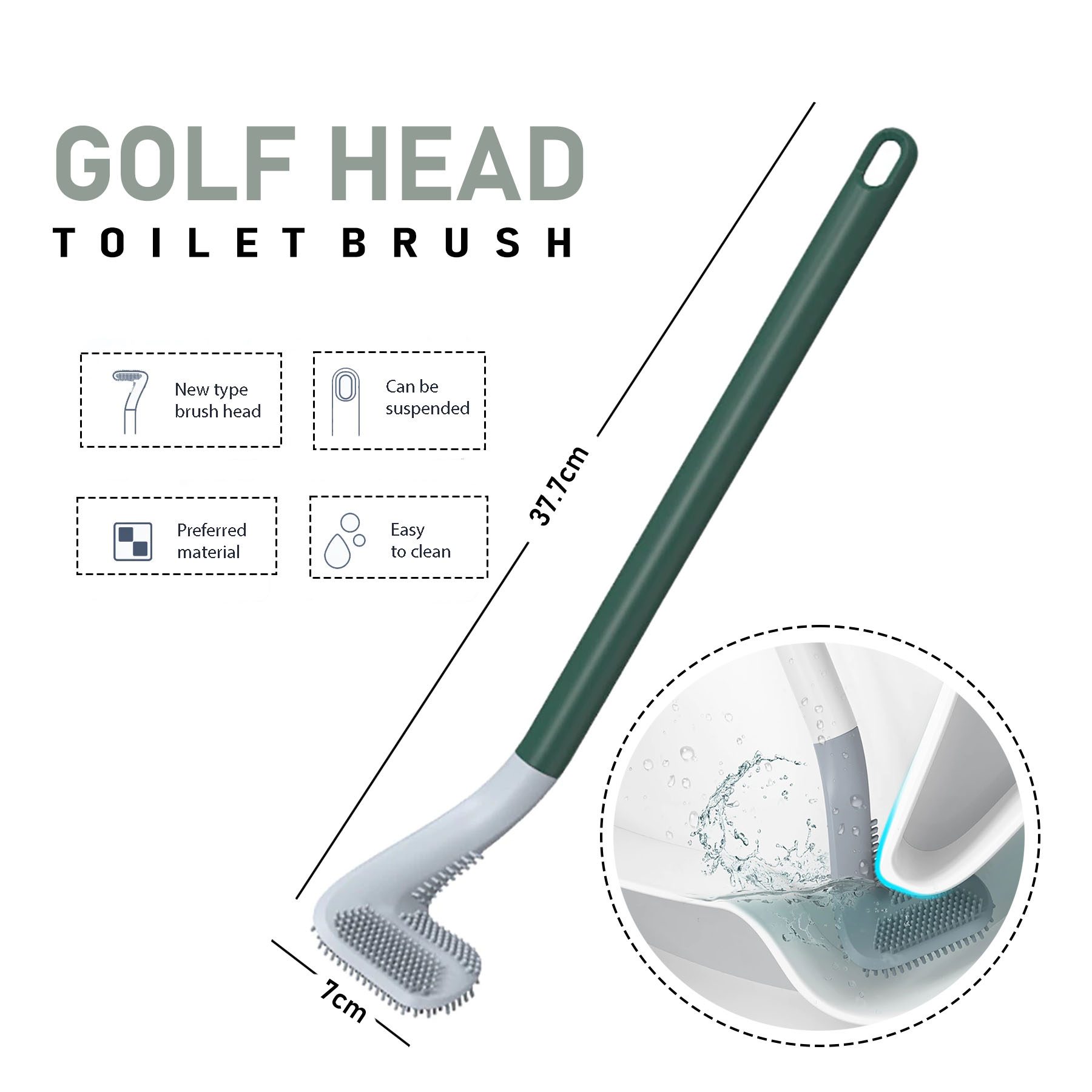 Golf Head Toilet Brush WallMounted Toilet Cleaning Brush Lazada PH