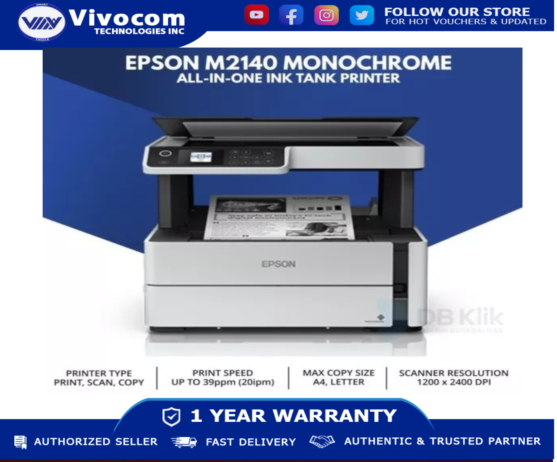 Epson Ecotank Monochrome M2140 All In One Ink Tank Printer Lazada Ph 8042