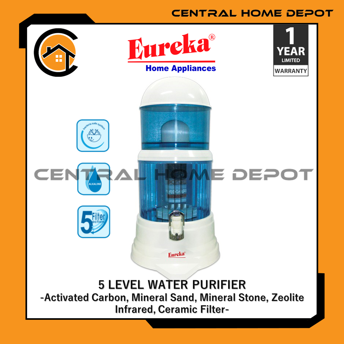 Eureka 5 Stages Water Purifier Dispenser / BFWP5S Lazada PH