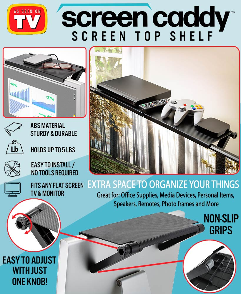 Durable Computer TV Screen Storage Rack Table Desk Top Shelf Holder Organizer