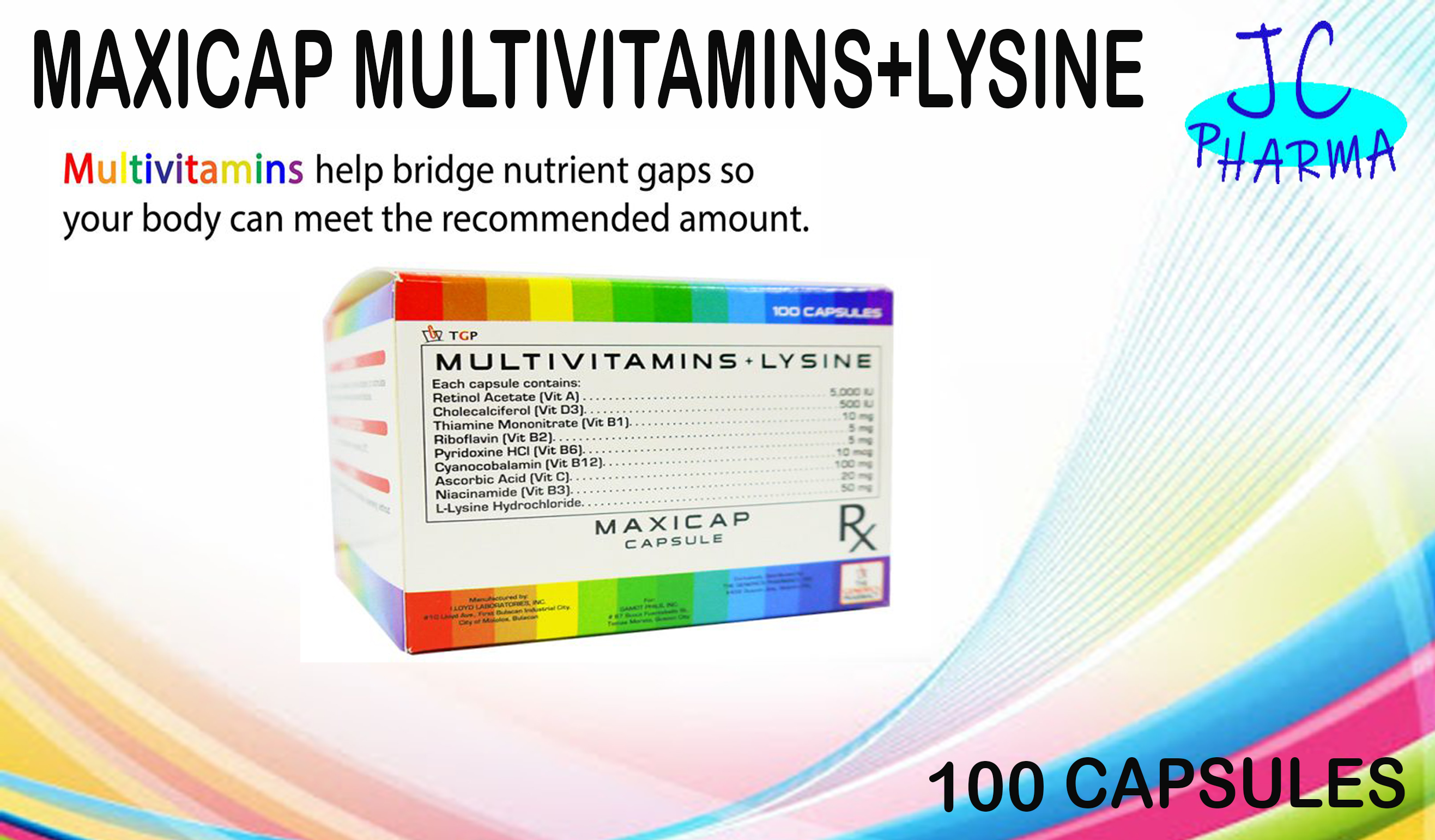 AUTHENTIC MAXICAP MULTIVITAMINS + LYSINE (100 CAPSULES) Lazada PH