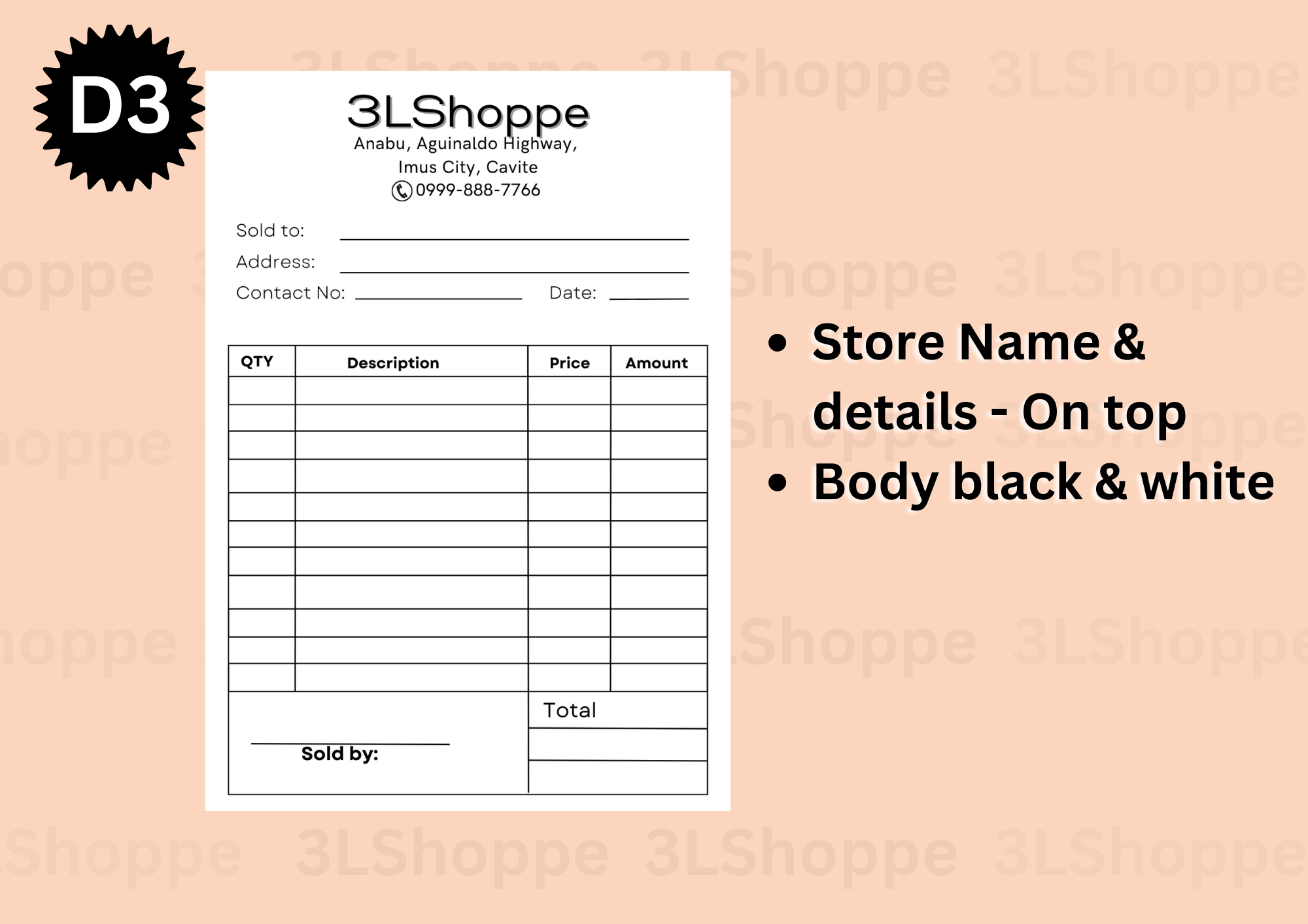 Personalized Customized Acknowledgement Temporary Receipt Lazada Ph