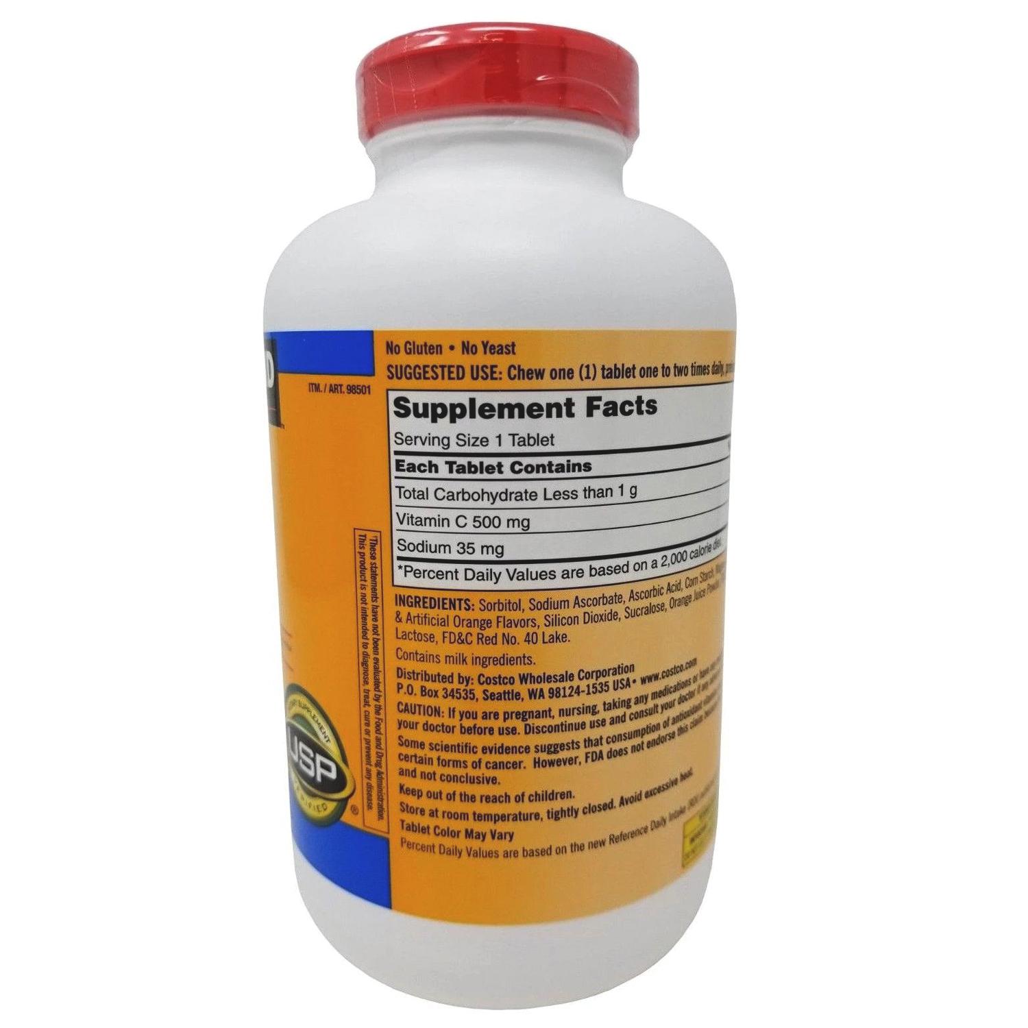 KIRKLAND SIGNATURE 98501 Chewable Vitamin C 500mg, 500 Tablets review