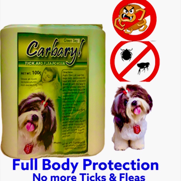 Carbaryl Ticks Fleas Dog powder (Greentea) 100g Lazada PH