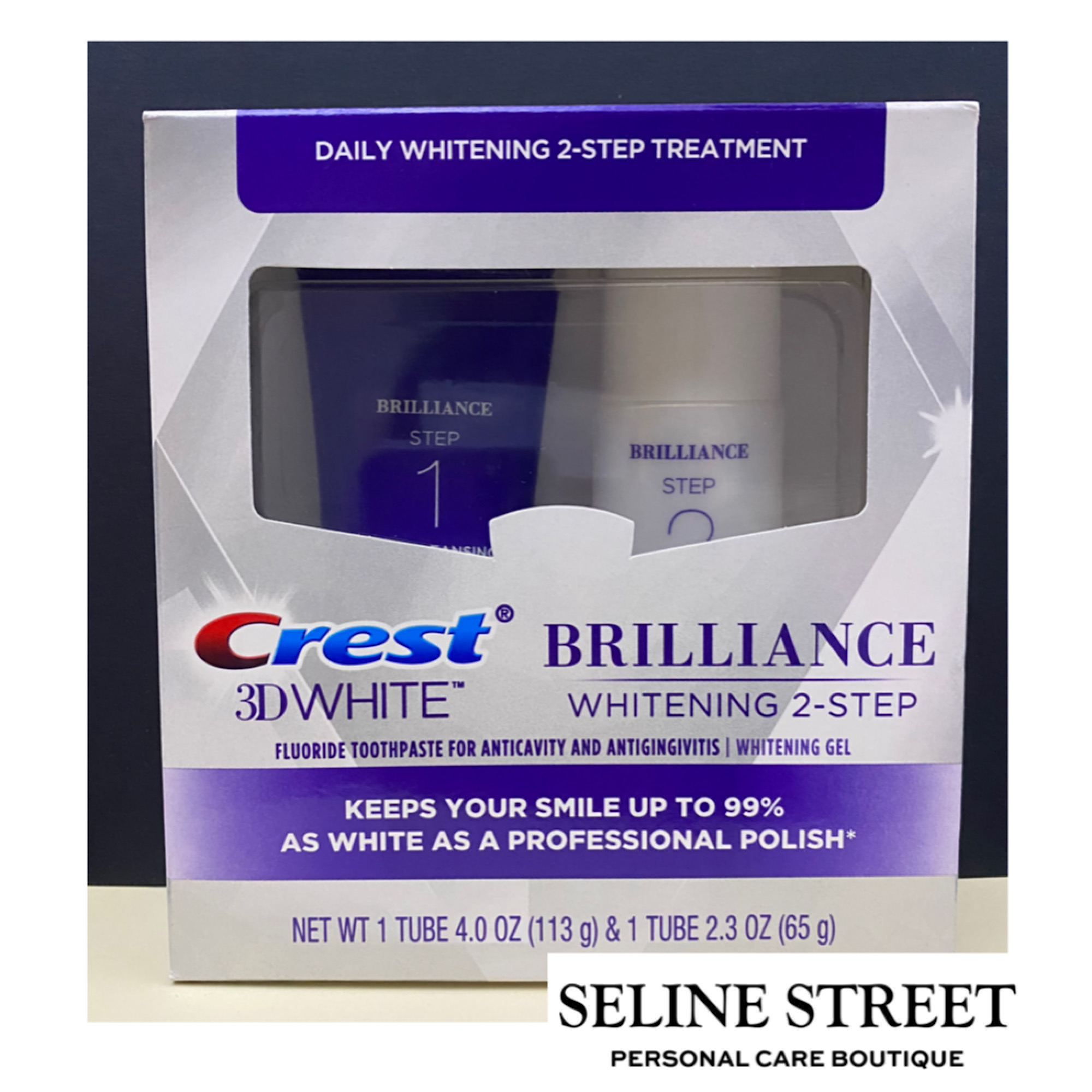 🇺🇸 Crest 3D White Brilliance + Whitening Two Step Toothpaste with