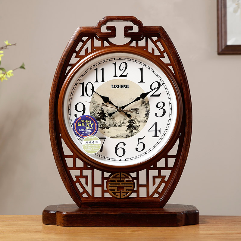 Chinesestyle solid wood desk clock ancient clock desktop pendulum