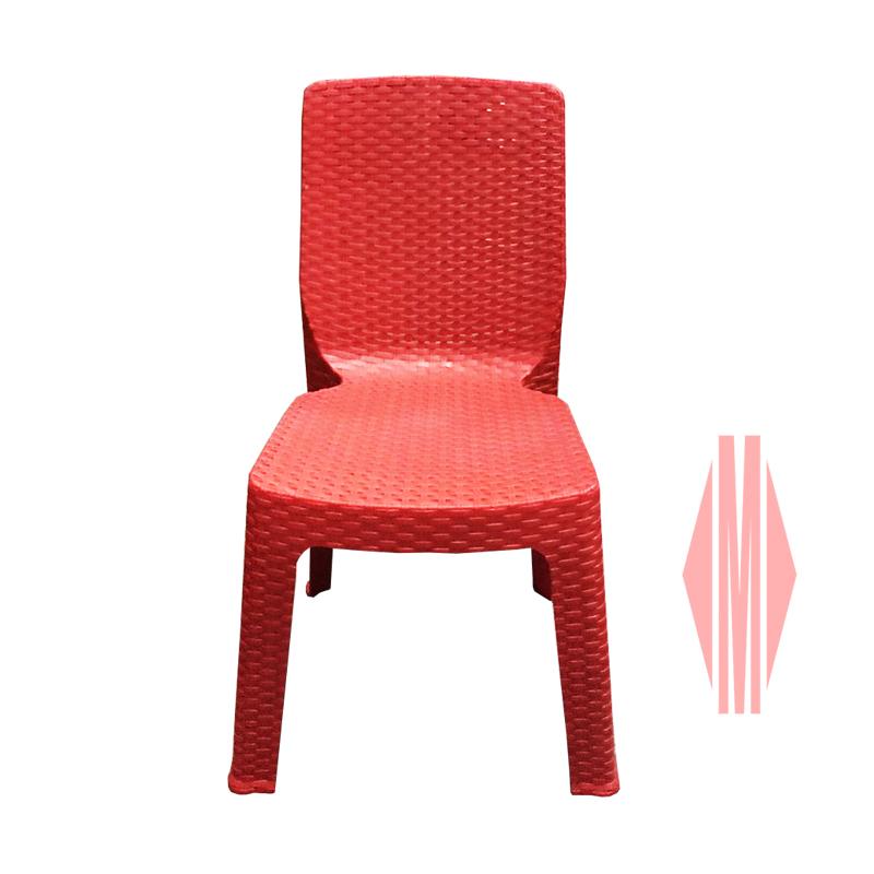 red rattan chair