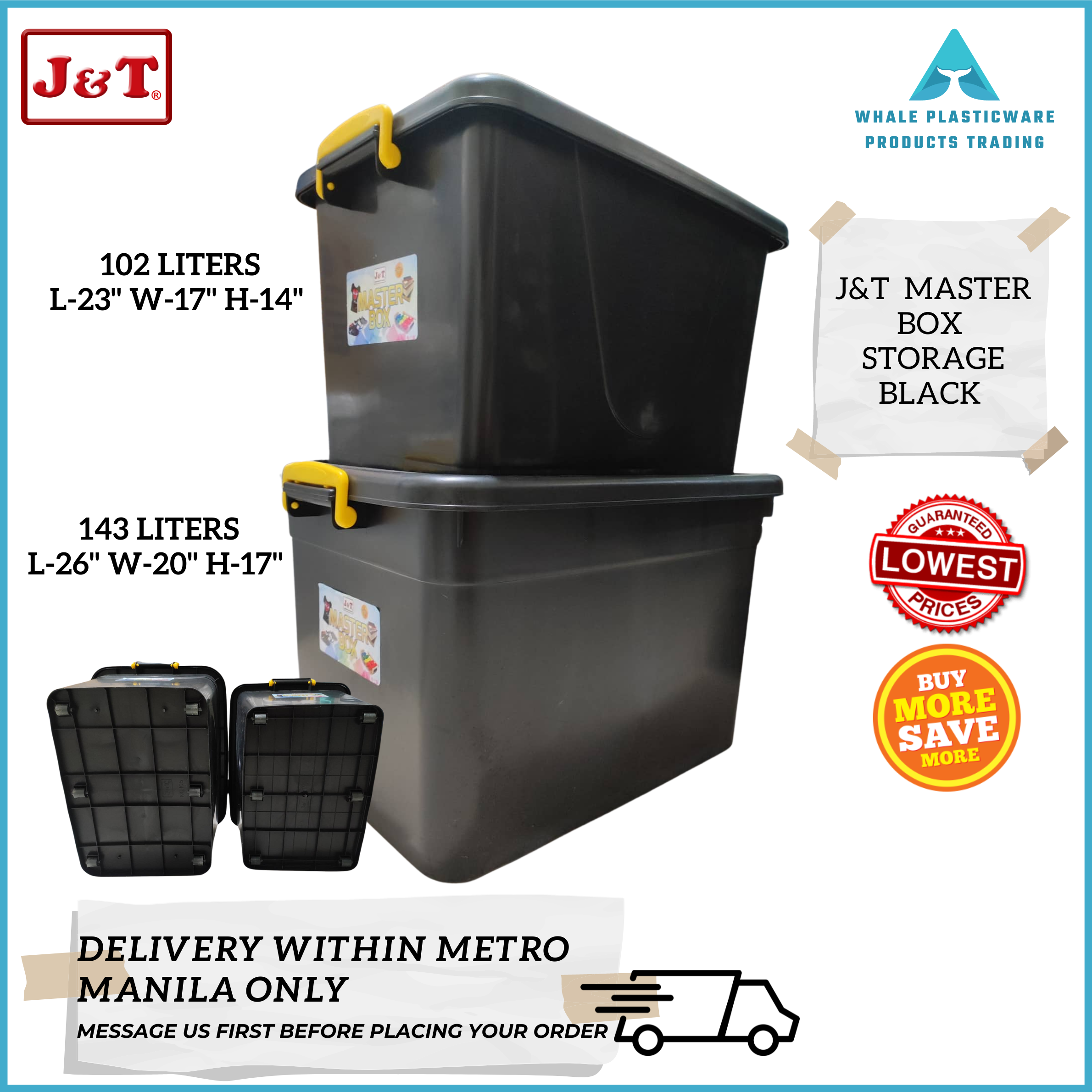 J&T Master Box Storage Black 102L and 143L Lazada PH