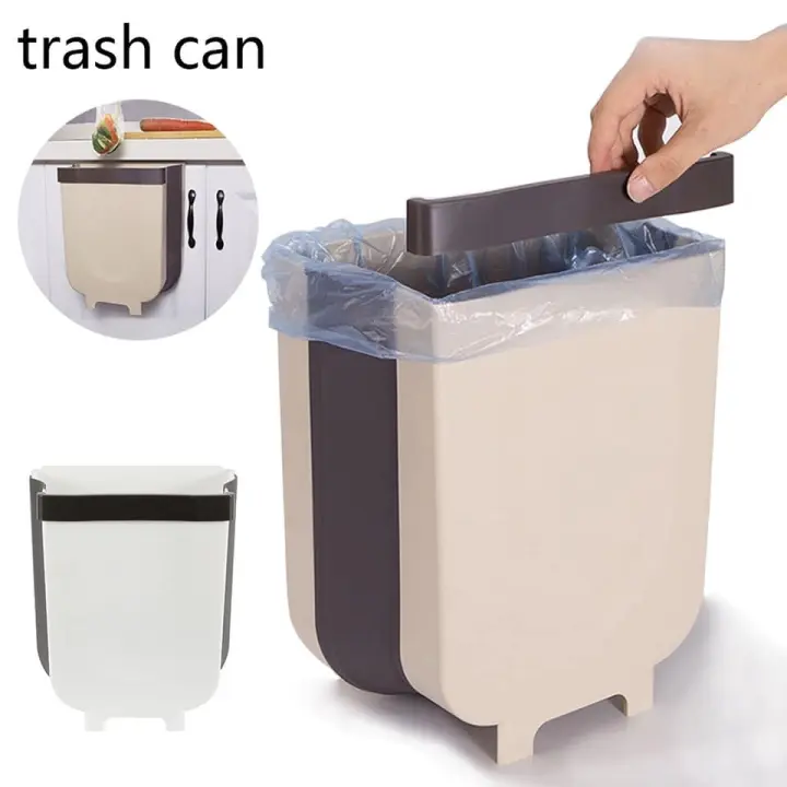 Hanging Trash Can For Kitchen Cabinet Door Small Collapsible